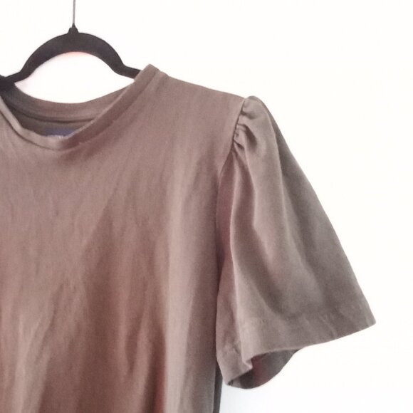 CITIZENS OF HUMANITY dark olive green tshirt with puff sleeves - Picture 3 of 7